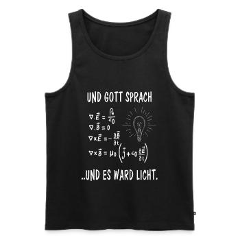 Gott sprach es ward Licht Physik Maxwell Gleichung - Männer Premium Bio Tank Top - Schwarz - Vorne - Michal (187cm)