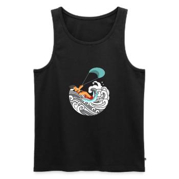 Kite surfing - Men's Premium Organic Tank Top - black - Front - AI Model Male 178 light (178cm)