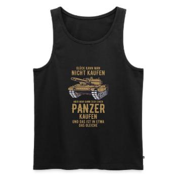 Panzer - Männer Premium Bio Tank Top - Schwarz - Vorne - AI Model Male 178 light (178cm)