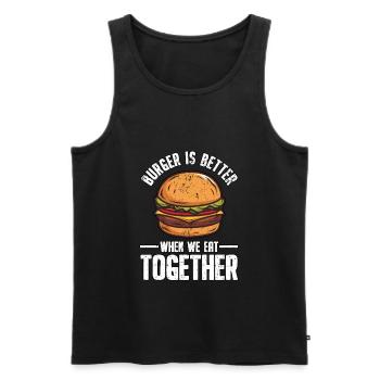Drôle de fast-food burger hamburger cheeseburger - Débardeur bio Premium Homme - noir - Devant - AI Model Male 178 light (178cm)