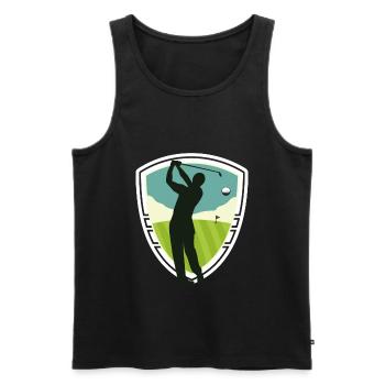 golf - Men's Premium Organic Tank Top - black - Front - Michal (187cm)