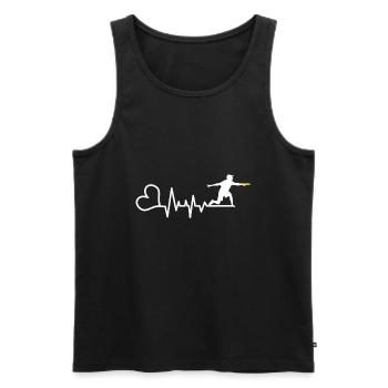 Frisbee - Men's Premium Organic Tank Top - black - Front - AI Model Male 178 light (178cm)