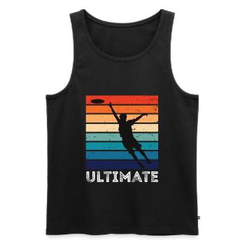 Frisbee - Men's Premium Organic Tank Top - black - Front - AI Model Male 178 light (178cm)