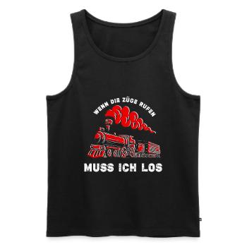 Züge - Männer Premium Bio Tank Top - Schwarz - Vorne - Michal (187cm)