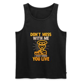 post man - Men's Premium Organic Tank Top - black - Front - AI Model Male 178 light (178cm)