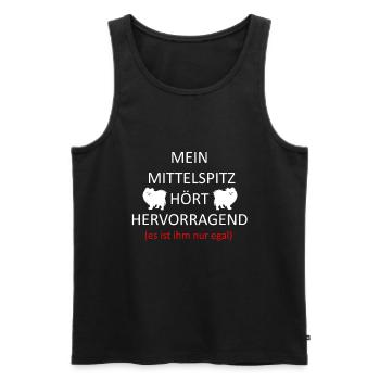 Mittelspitz Deutsche Spitze Hunde Hund - Männer Premium Bio Tank Top - Schwarz - Vorne - AI Model Male 178 light (178cm)