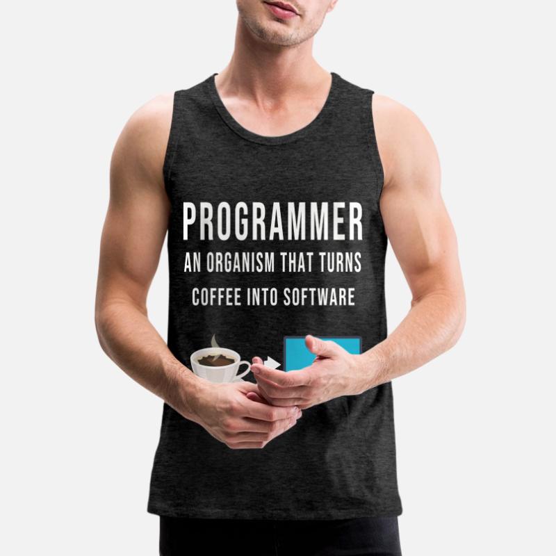 Programmer Code Computer Software Developer Men's Premium Organic Tank Top