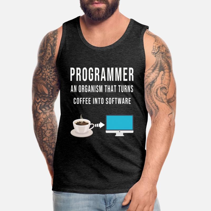 Programmer Code Computer Software Developer Men's Premium Organic Tank Top