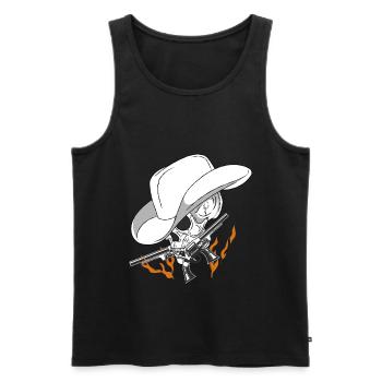 cow-boy - Débardeur bio Premium Homme - noir - Devant - Michal (187cm)