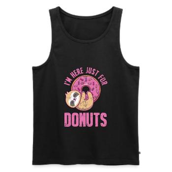Je suis ici pour le cadeau de Donuts - Débardeur bio Premium Homme - noir - Devant - Michal (187cm)