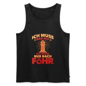Föhr - Männer Premium Bio Tank Top - Schwarz - Vorne - Michal (187cm)
