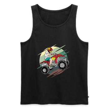 Quad - Männer Premium Bio Tank Top - Schwarz - Vorne - AI Model Male 178 light (178cm)