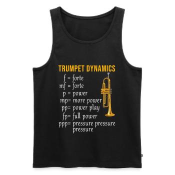 Trompette instrument de musique musiciens trompette - Débardeur bio Premium Homme - noir - Devant - Michal (187cm)