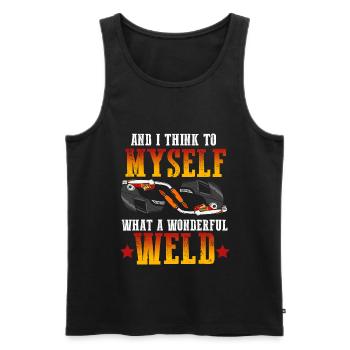 Welding - Men's Premium Organic Tank Top - black - Front - Michal (187cm)