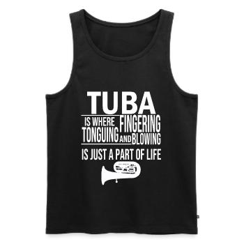 Tuba Musique Instrument Tuba Joueur tuba - Débardeur bio Premium Homme - noir - Devant - Michal (187cm)