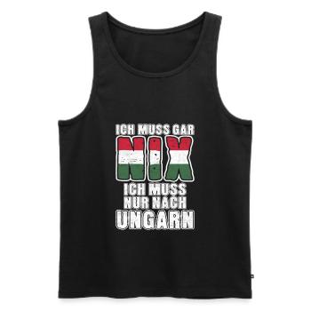 Ungarn - Männer Premium Bio Tank Top - Schwarz - Vorne - Michal (187cm)