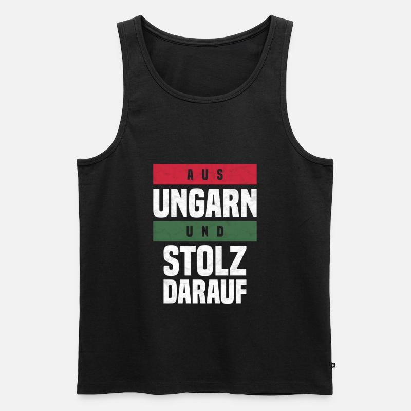 Ungarn - Männer Premium Bio Tank Top - Schwarz