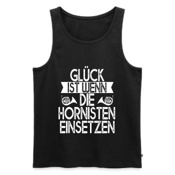 Horn Musik Hornist Waldhornspieler Hornisten - Männer Premium Bio Tank Top - Schwarz - Vorne - Michal (187cm)