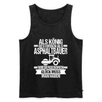 Asphaltbauer König Asphalt Baustelle Straßenbauer - Männer Premium Bio Tank Top - Schwarz - Vorne - Michal (187cm)