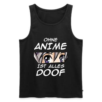 Anime Mädchen ist alles Doof Japanisch Manga - Männer Premium Bio Tank Top - Schwarz - Vorne - AI Model Male 178 light (178cm)