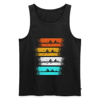 Rower Eighth Rowing Boat Vintage Rowing - Men's Premium Organic Tank Top - black - Front - AI Model Male 178 light (178cm)