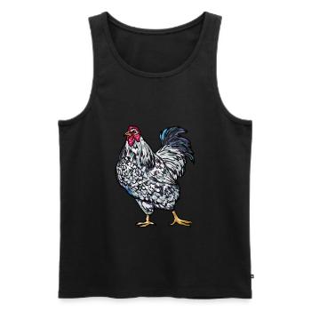 Wyandotten Poulets Type de poules fermiers - Débardeur bio Premium Homme - noir - Devant - Michal (187cm)
