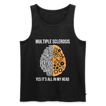 Multiple Sclerosis Awareness Orange Bow - Men's Premium Organic Tank Top - black - Front - AI Model Male 178 light (178cm)