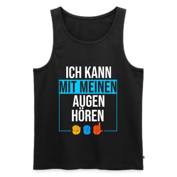 Taubstumm Gebärdensprache ASL Zeichensprache - Männer Premium Bio Tank Top - Schwarz - Vorne - Michal (187cm)