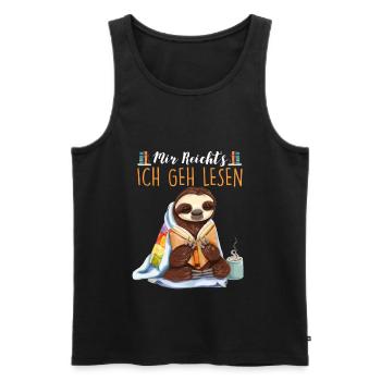 Mir Reicht's Ich geh Lesen Bücher Lesefan Bücherwu - Männer Premium Bio Tank Top - Schwarz - Vorne - Michal (187cm)