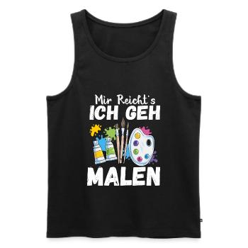 Mir Reicht's Ich geh Malen Lustiger Maler Spruch K - Männer Premium Bio Tank Top - Schwarz - Vorne - Michal (187cm)
