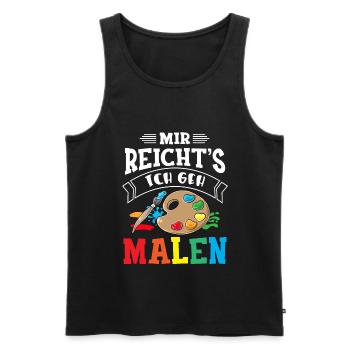Mir Reicht's Ich geh Malen Lustiger Maler Spruch K - Männer Premium Bio Tank Top - Schwarz - Vorne - Michal (187cm)