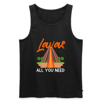 Vulkan Vulkane Vulkanliebhaber Shirt lustig Vulkan - Männer Premium Bio Tank Top - Schwarz - Vorne - AI Model Male 178 light (178cm)