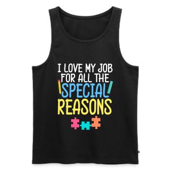 Sped Teacher Love Job reasons Special Education - Men's Premium Organic Tank Top - black - Front - AI Model Male 178 light (178cm)