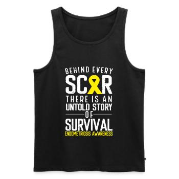 Endometriosis Awareness Behind Every Scar Survivor - Men's Premium Organic Tank Top - black - Front - AI Model Male 178 light (178cm)