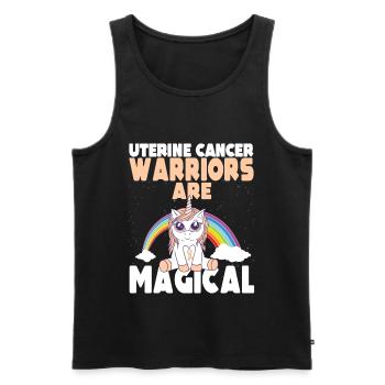 Uterine Cancer Awareness are magical Unicorn - Men's Premium Organic Tank Top - black - Front - Michal (187cm)