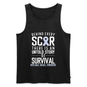 Bowel Syndrome Awareness Periwinkle Ribbon IBS - Men's Premium Organic Tank Top - black - Front - AI Model Male 178 light (178cm)