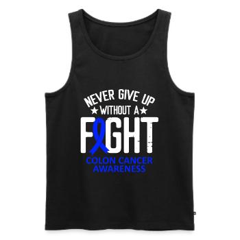 Colorectal Cancer Awareness Without a Fight Ribbon - Männer Premium Bio Tank Top - Schwarz - Vorne - Michal (187cm)