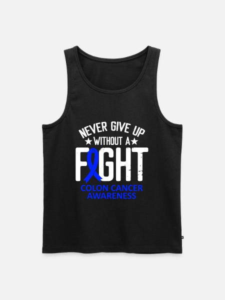 Colorectal Cancer Awareness Without a Fight Ribbon - Men's Premium Organic Tank Top - black