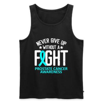 Prostate Cancer Awareness Without a Fight Ribbon - Débardeur bio Premium Homme - noir - Devant - AI Model Male 178 light (178cm)