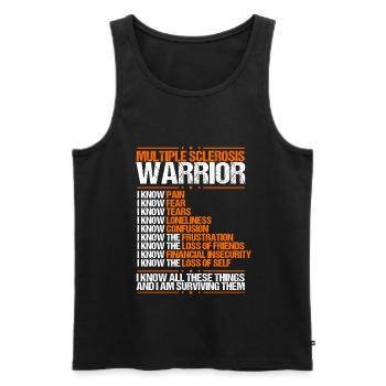 Multiple Sclerosis Awareness Pain Orange Ribbon - Männer Premium Bio Tank Top - Schwarz - Vorne - AI Model Male 178 light (178cm)