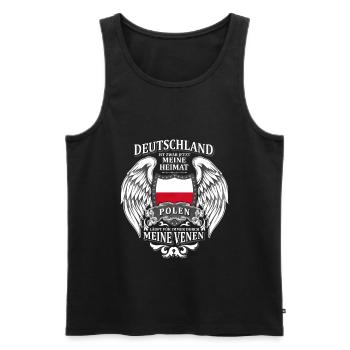 Polen - Männer Premium Bio Tank Top - Schwarz - Vorne - AI Model Male 178 light (178cm)