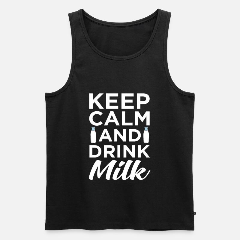 Milch - Männer Premium Bio Tank Top - Schwarz