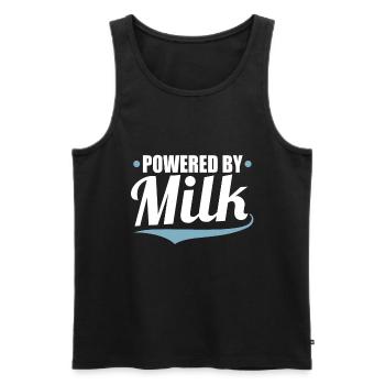 milk - Men's Premium Organic Tank Top - black - Front - AI Model Male 178 light (178cm)