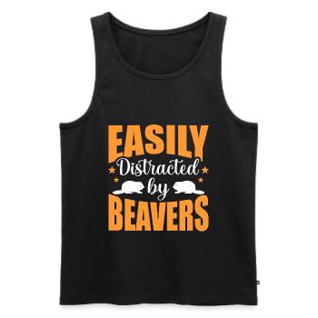 Biber - Männer Premium Bio Tank Top - Schwarz - Vorne - Michal (187cm)