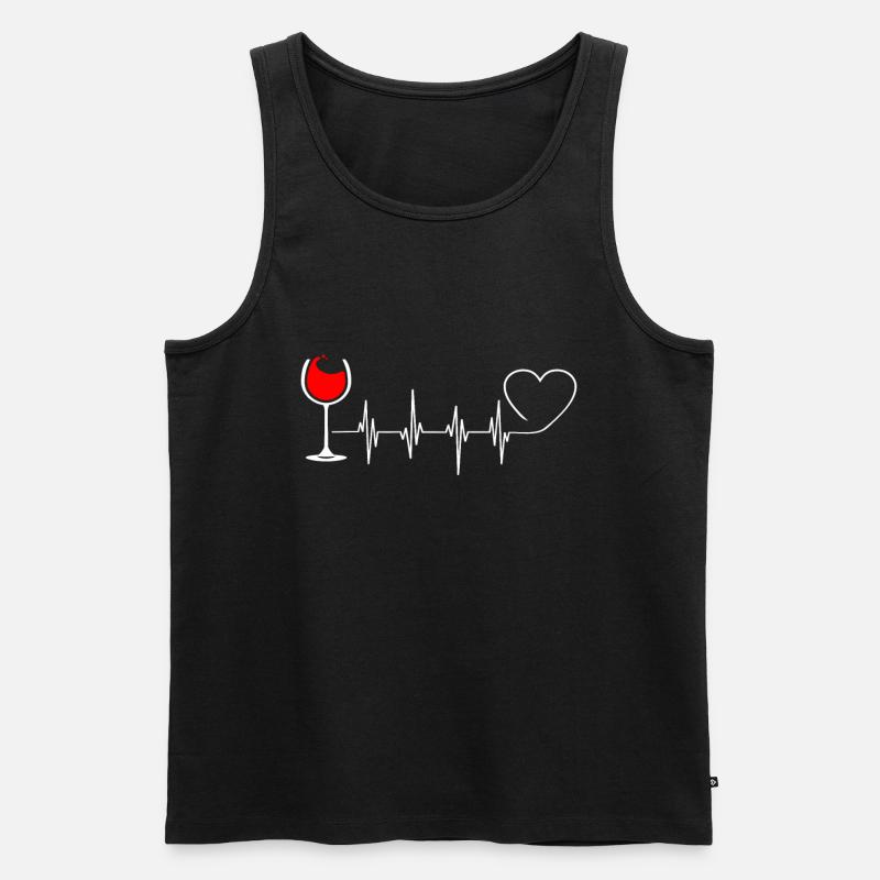 Wein - Männer Premium Bio Tank Top - Schwarz