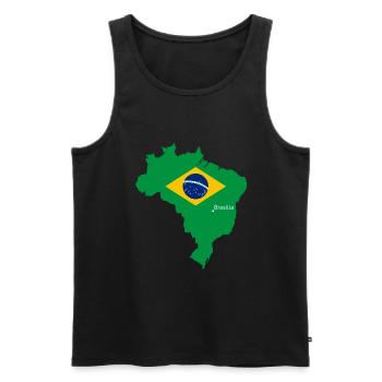 Brasilien - Männer Premium Bio Tank Top - Schwarz - Vorne - Michal (187cm)
