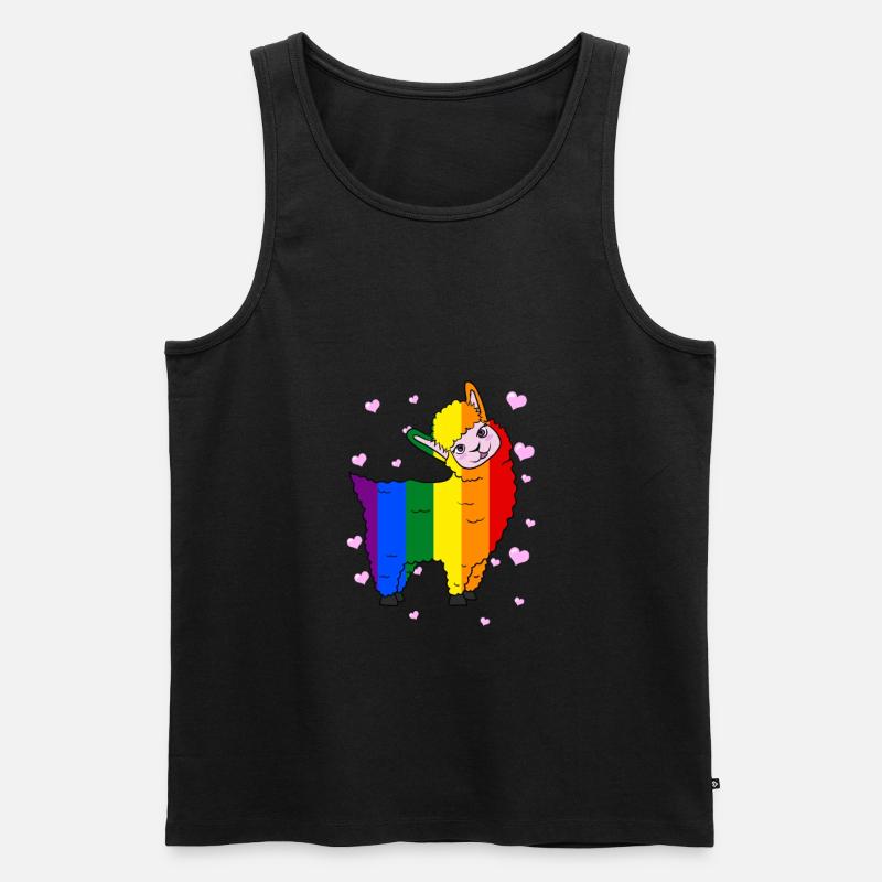Lgbt Lama - Männer Premium Bio Tank Top - Schwarz