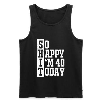40th birthday - Men's Premium Organic Tank Top - black - Front - Michal (187cm)