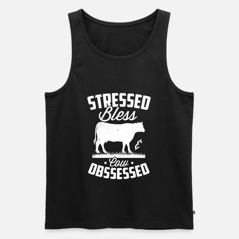 Kuh - Männer Premium Bio Tank Top - Schwarz