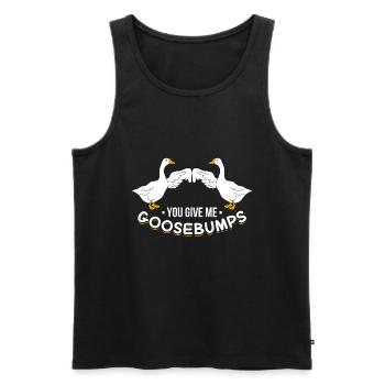 Gans - Männer Premium Bio Tank Top - Schwarz - Vorne - Michal (187cm)